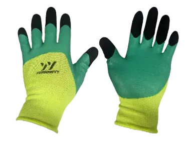 GUANTE TELA+GOMA 3/4 ENGOMADO 1207 (VERDE RTE.+VERDE+NEGRO) 7PUL FWYY-YT GD1207-7-VN1