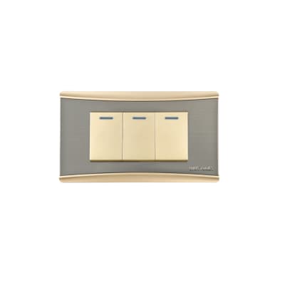 INTERRUPTOR EMPO. TRIPLE DORADO UYUS1