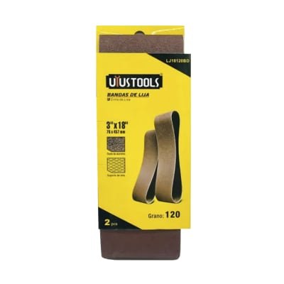 BANDAS DE LIJA 2PCS 3PULX18PUL 120# UYU LJ18120BD1