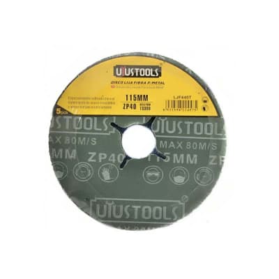 DISCO LIJA FIBRA P/METAL 5UN/SET 115MM #40 UYU LJF440T1