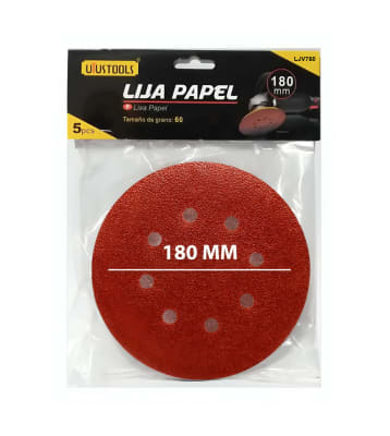 DISCO LIJA CON VELCRO 180MM #60 UYUSTOOLS LJV7601