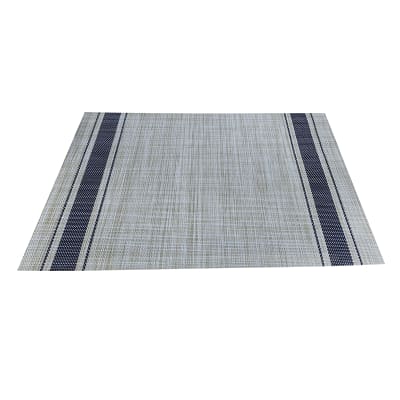 INDIVIDUAL P/MESA COLOR GRIS/RAYAS NEGRAS1