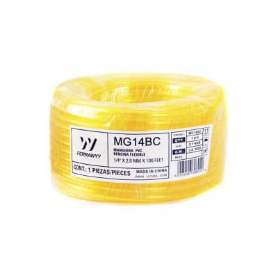 MANGUERA PVC BENCINA FLEXIBLE 1/4'' X 2.0MM X 100FEET MG14BC1