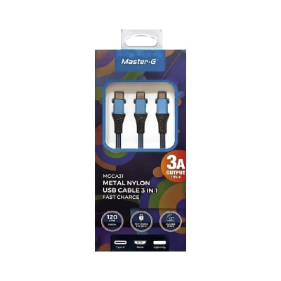 CABLE CARGA RAPIDA TIPO C 3 EN 1 MGCA311