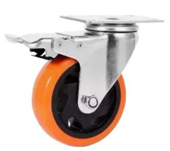 RUEDA UYUSTOOLS RUCN04R INDUSTRIAL NARANJO CON FRENO 4 PULGADAS1