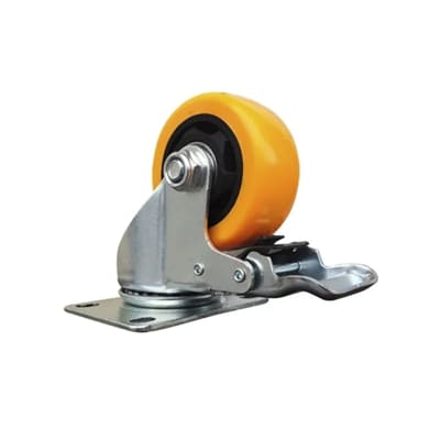 RUEDA INDUSTRIAL PVC/NARANJO CON FRENO 30KG 1,5''UYU1