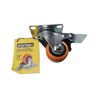 RUEDA INDUSTRIAL NARANJO CON FRENO 1.5 M/UYUSTOOLS1