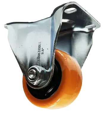 RUEDA INDUSTRIAL PVC/NARANJO DIRECCIONAL 80KG 2.5''UYU1