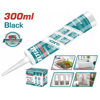 SILICONA SELLANTE ACETICA 300ML (NEGRO) TOTAL THT35131