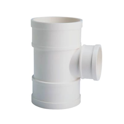 TEE C/REDUCCION U-PVC BLANCO FORZZA 110MX75MM1