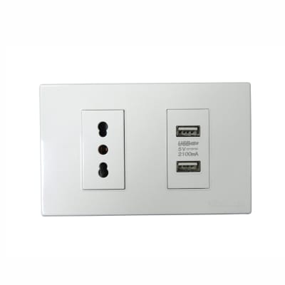 TOMACORRIENTE CON USB 16A PC-BLANCA1