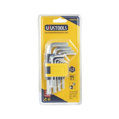 LLAVE ALLEN PUNTA HEXAGONAL CORTA 9PCS YA901U1