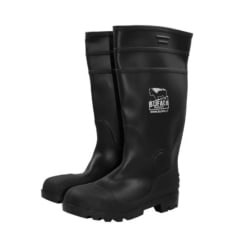 BOTAS COLOR NEGRO PVC-100 PUNTA DE ACERO TALLA 40 MARCA BUFALO