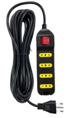 ME-ALARGADOR C/INTERRUPTOR 4 TOMAS 3M UYU NEGRO