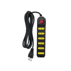 ME - ALARGADOR C/INTERRUPTOR 6TOMAS 3M UYU NEGRO