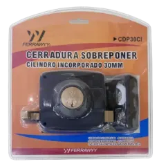 CERRADURA SOBREPONER CILINDRO INCORPORADO 30MM FWYY