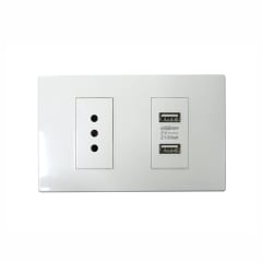 TOMACORRIENTE CON USB 10A PC-BLANCA