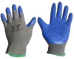 GUANTE TELA+GOMA 0016 (GRIS+AZUL) 7'' GD0016-7-GR