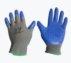 GUANTE TELA+GOMA 0016 (GRIS+AZUL) 9'' GD0016-9-GR