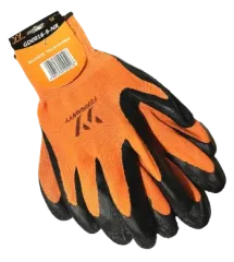 GUANTE DE TELA + GOMA NARANJO+NEGRO TALLA 9