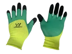 GUANTE TELA+GOMA 3/4 ENGOMADO 1207 (VERDE RTE.+VERDE+NEGRO) 7PUL FWYY-YT GD1207-7-VN