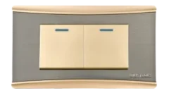 INTERRUPTOR EMPO. DOBLE DORADO UYUS