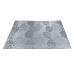 INDIVIDUAL P/MESA COLOR GRIS/DETALLE HOJAS