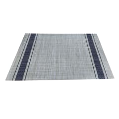 INDIVIDUAL P/MESA COLOR GRIS/RAYAS NEGRAS