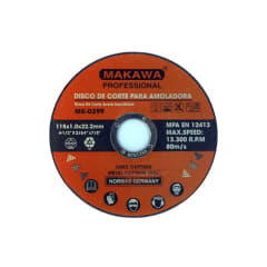 DISCO DE CORTE? MARCA:MAKAWA? MODELO:MK-0299? TIPO:115X1.0X22.2MM