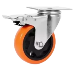 RUEDA UYUSTOOLS RUCN04R INDUSTRIAL NARANJO CON FRENO 4 PULGADAS