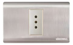 TOMA CORRIENTE EMPO. SIMPLE 10A ACERO-INOX CURVA UYUSPOOLS