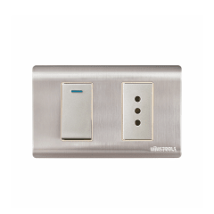 TOMACORRIENTE CON INTERRUPTOR 10A ACERO-INOX CURVA UYUSTOOLS