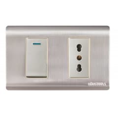 TOMACORRIENTE CON INTERRUPTOR 16A ACERO-INOX CURVA UYUSTOOLS