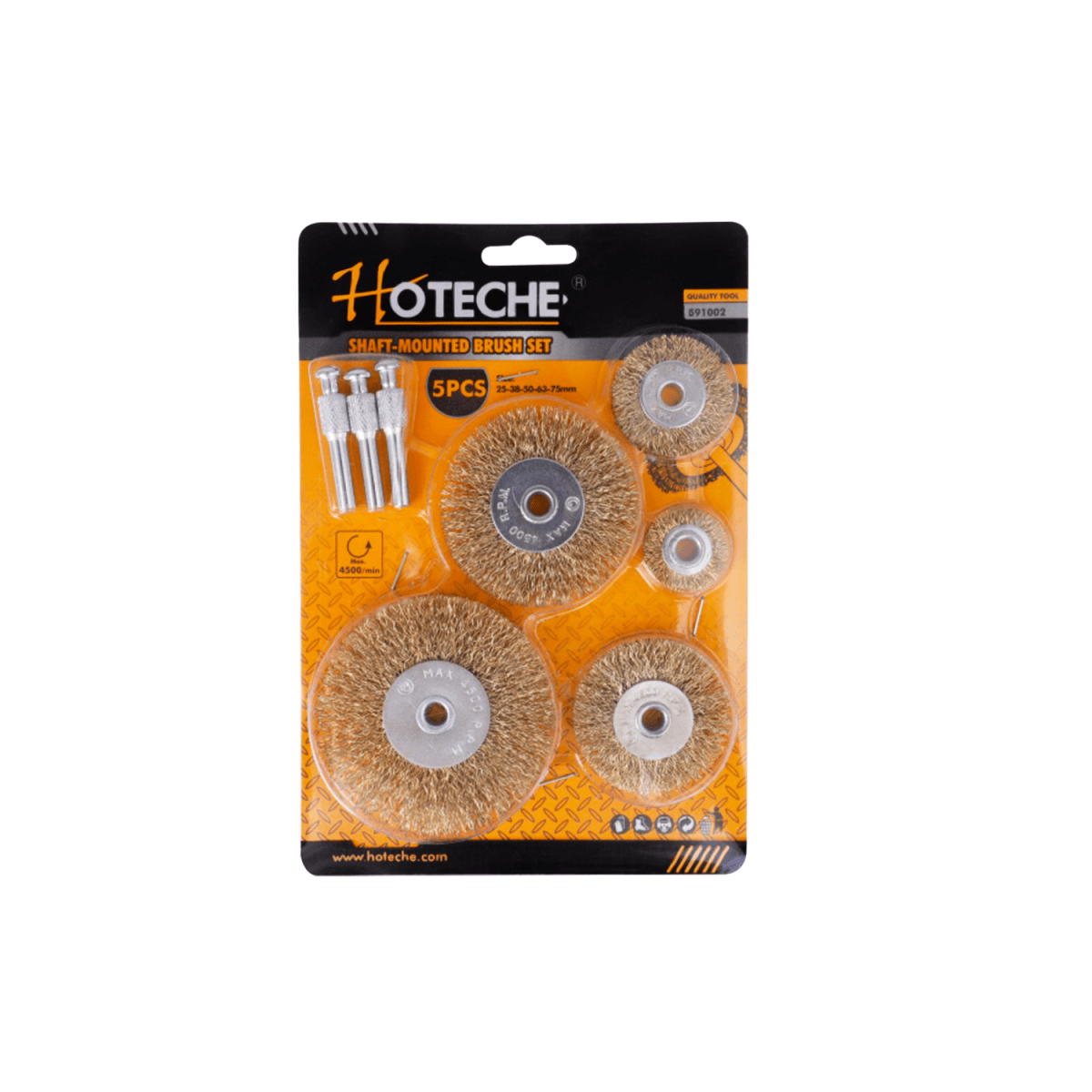 JGO ESCOBILLA MARCA:HOTECHE MODELO:591002 TIPO:S/T INF.ADIC.:PARA TALADRO 5PCS 0