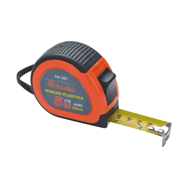 HUINCHA 5M PLAST ASAKI 16FT*25MM AK-3851