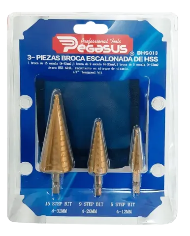BROCA ESCALA GRANDE SET 3 PCS PEGASUS2