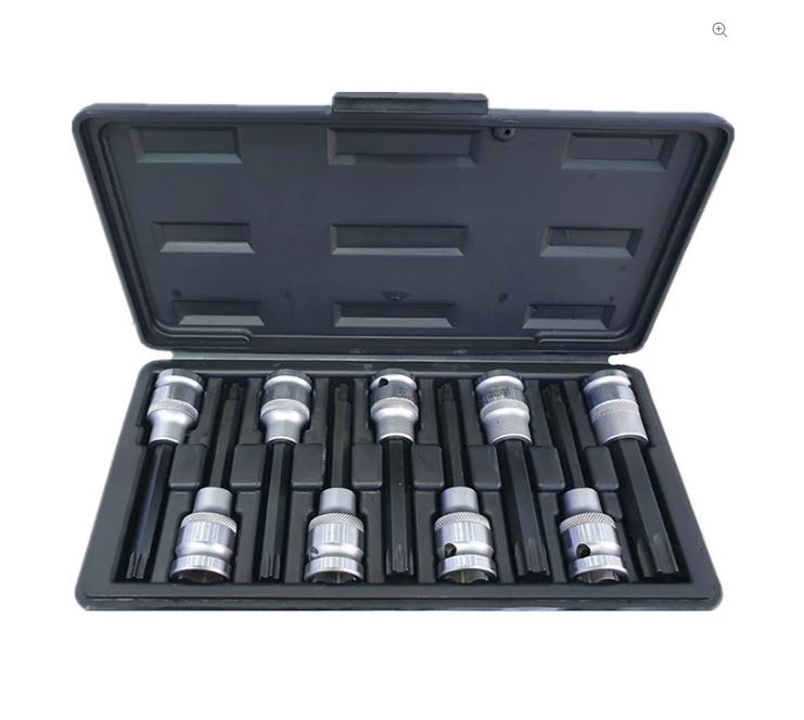 JUEGO BIT TORX 9PCS DR 1/2'' LARGO T20-T70 UYU-TAIWAN1