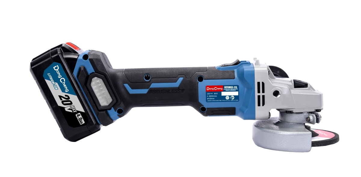 AMOLADORA INALAMBRICO MOTOR/BL 115MM/630W 20V/5.0AhX2 DONGCHENG DCSM03-115FK3