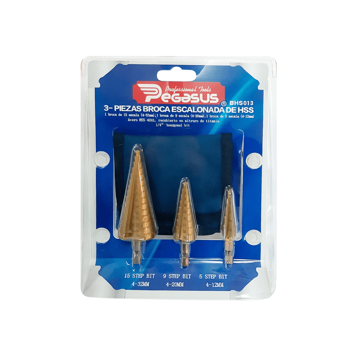 BROCA ESCALA GRANDE SET 3 PCS PEGASUS 0