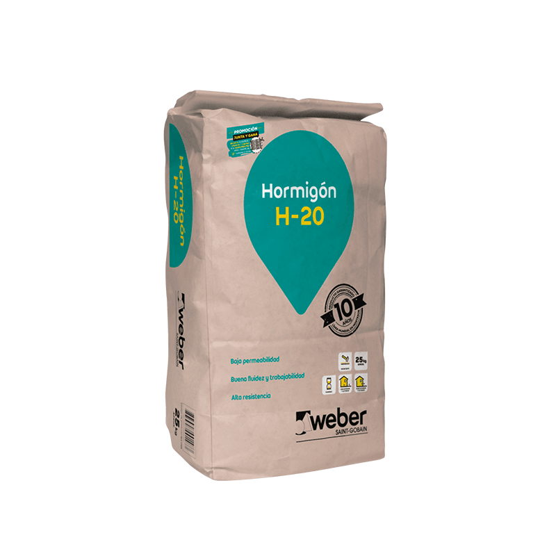 MORTERO HORMIGON LISTO H-20 SACO 25 KG WEBER 0