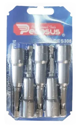 PUNTA DADO MAGNETICO 8MM 5PCS PEGASUS2