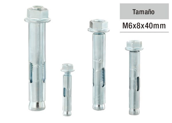 PERNO EXPANSIVO TUBULAR M6X8X40MM 150UN/SET UYU PET6402