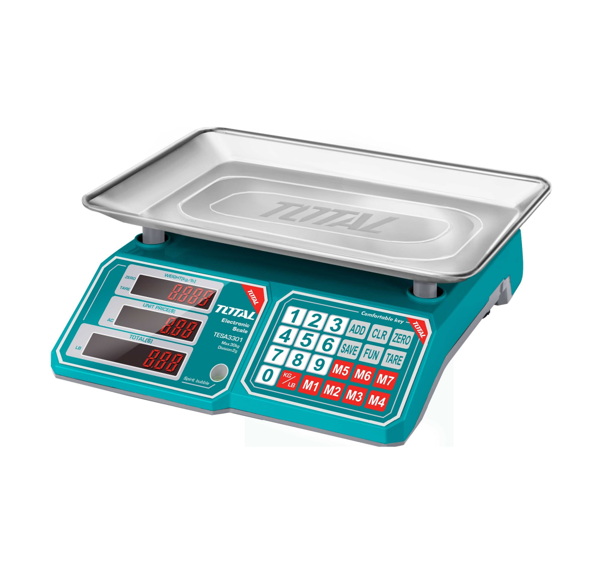 BALANZA DIGITAL 30KG TOTAL TES12012