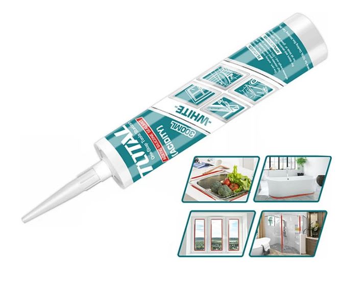 SILICONA SELLANTE CARTUCHO BLANCA 300M TOTAL THT35111