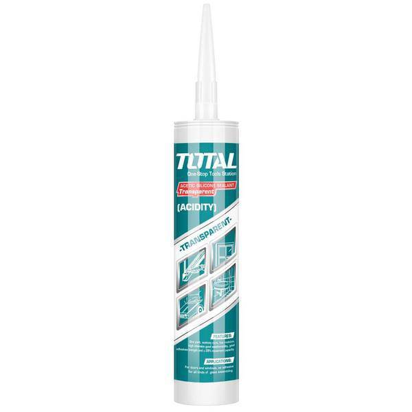 SILICONA SELLANTE TRANSPARENTE 300ML TOTAL THT35121