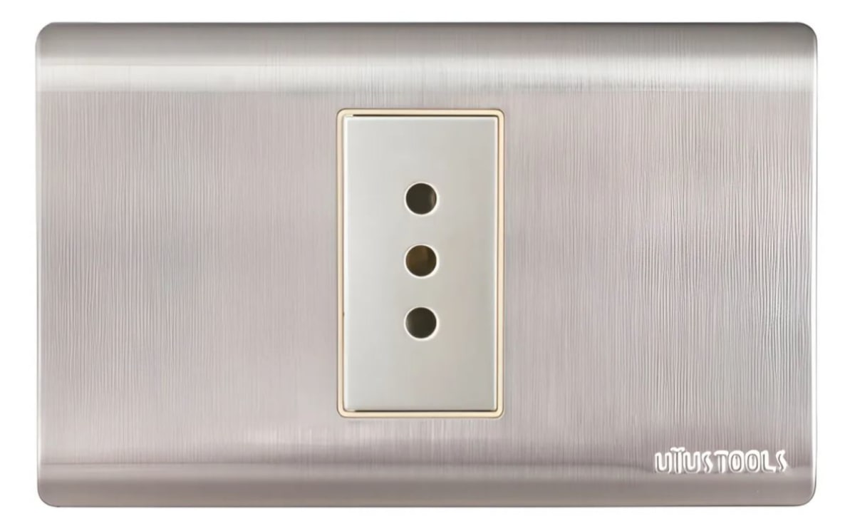 TOMA CORRIENTE EMPO. SIMPLE 10A ACERO-INOX CURVA UYUSPOOLS 0