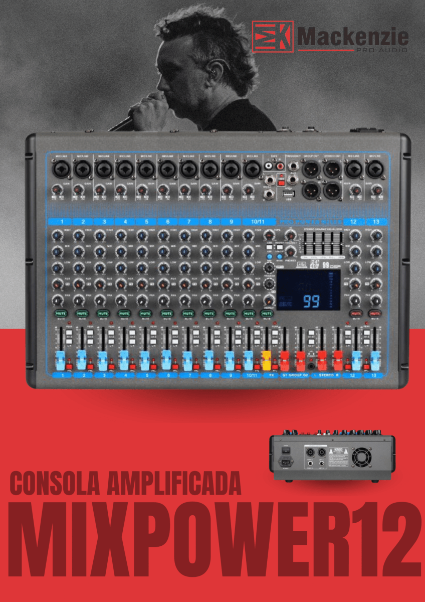 CONSOLA ANALOGA MACKENZIE GT-12 CON POWER DE 12 CANALES 0