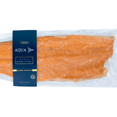 Filete Salmón Atlántico con Piel. Peso 1.3 a 1.5 kl apróx.