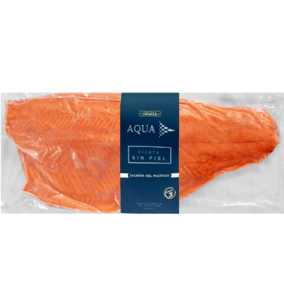 Filete Salmón del Pacífico Sin Piel. Peso 1.0 a 1.3 Kg aprox.