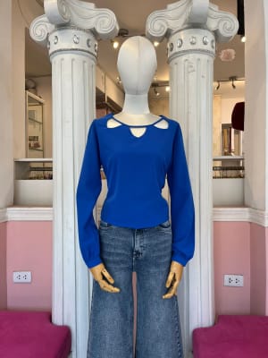 BLUSA AZULINA CALADO